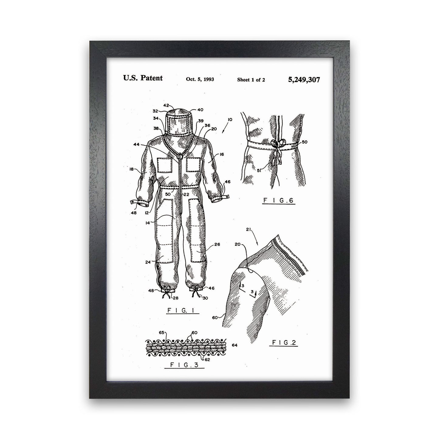 Bee Keeper Suit Patent Art Print by Jason Stanley Black Grain