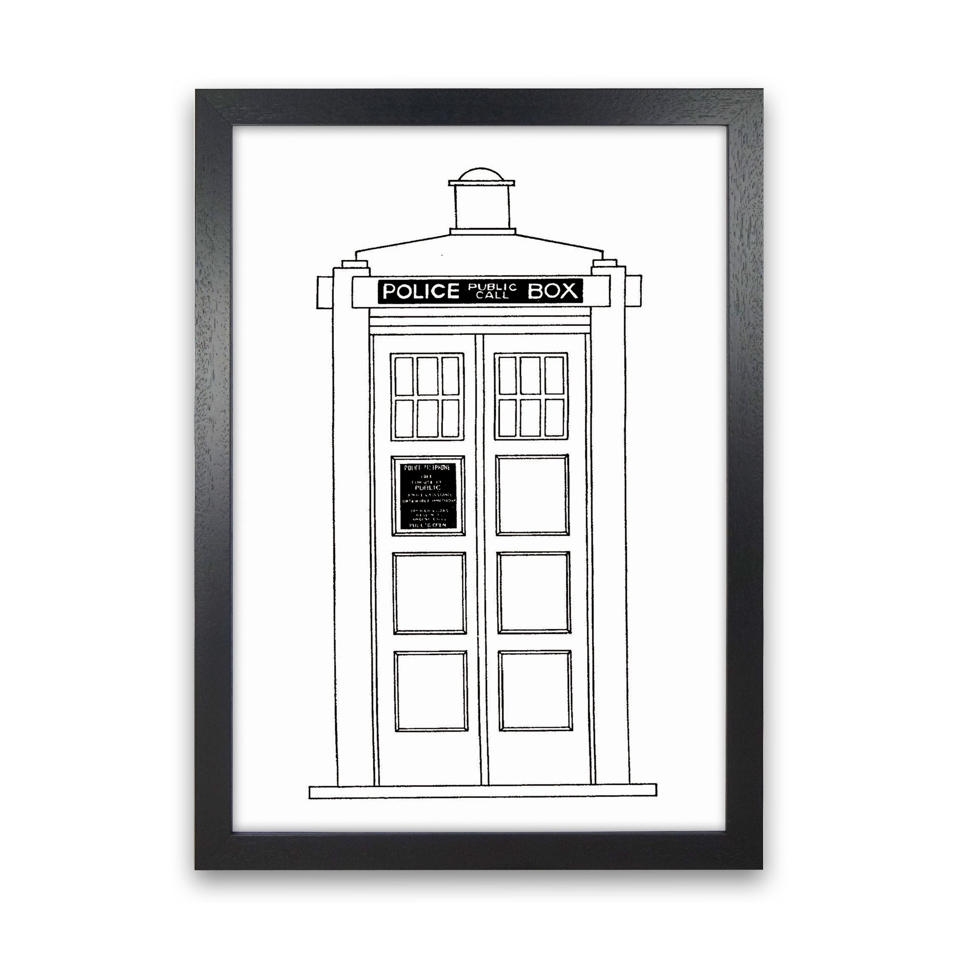 Police Call Box Patent Art Print by Jason Stanley Black Grain