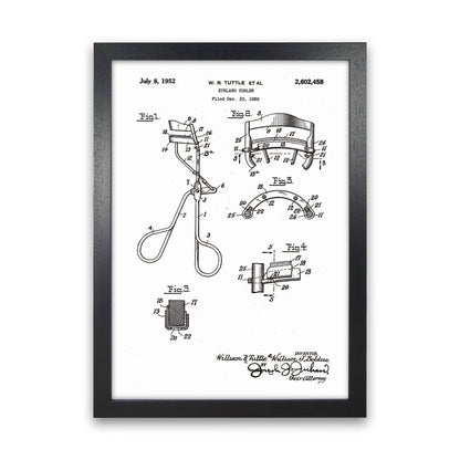 Eyelash Curler Patent Art Print by Jason Stanley Black Grain
