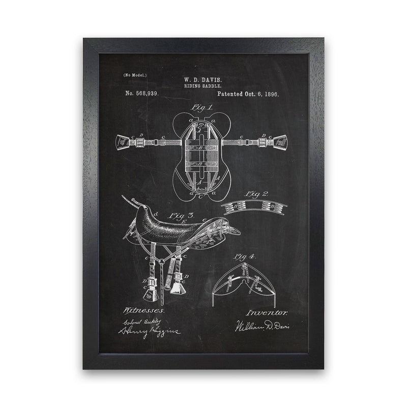 Riding Saddlepatent Art Print by Jason Stanley Black Grain