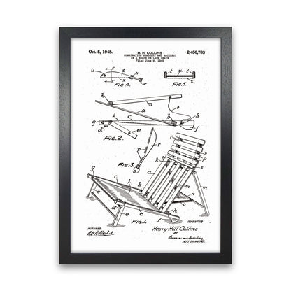 Beach Chair Patent Art Print by Jason Stanley Black Grain