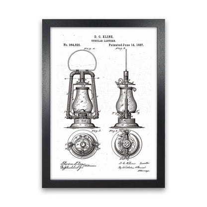 Vintage Lamp Patent Art Print by Jason Stanley Black Grain