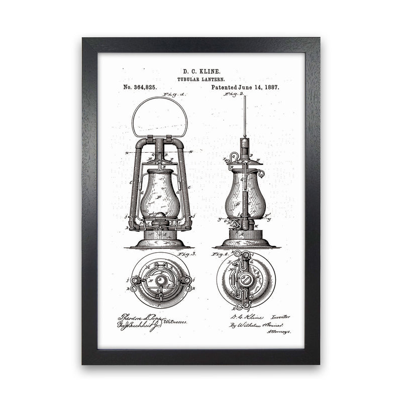 Vintage Lamp Patent Art Print by Jason Stanley Black Grain
