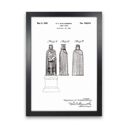 Chess Piece Patent Art Print by Jason Stanley Black Grain
