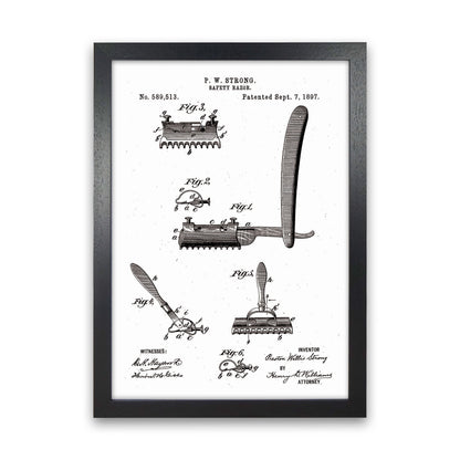 Safety Razor Patent Art Print by Jason Stanley Black Grain