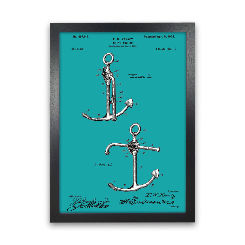 Anchor Patent Blue Art Print by Jason Stanley Black Grain