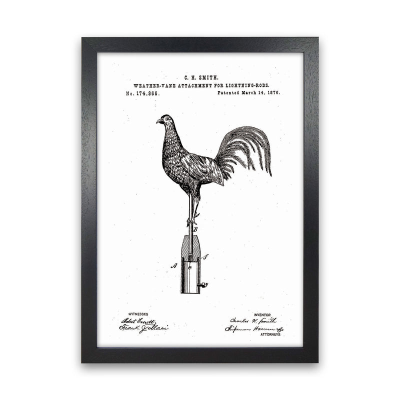 Weather Vane Patent Art Print by Jason Stanley Black Grain