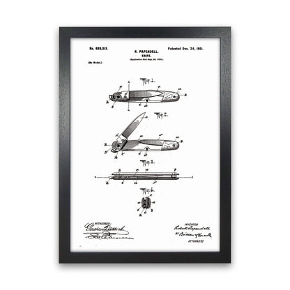 Pocket Knife Patent Art Print by Jason Stanley Black Grain