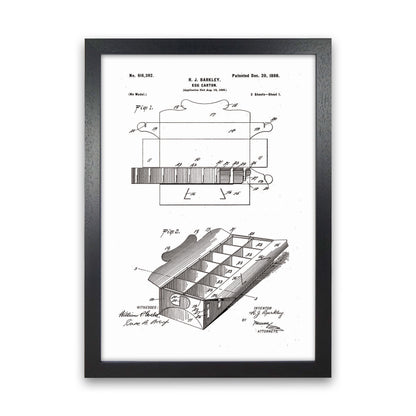 Egg Carton Patent Art Print by Jason Stanley Black Grain