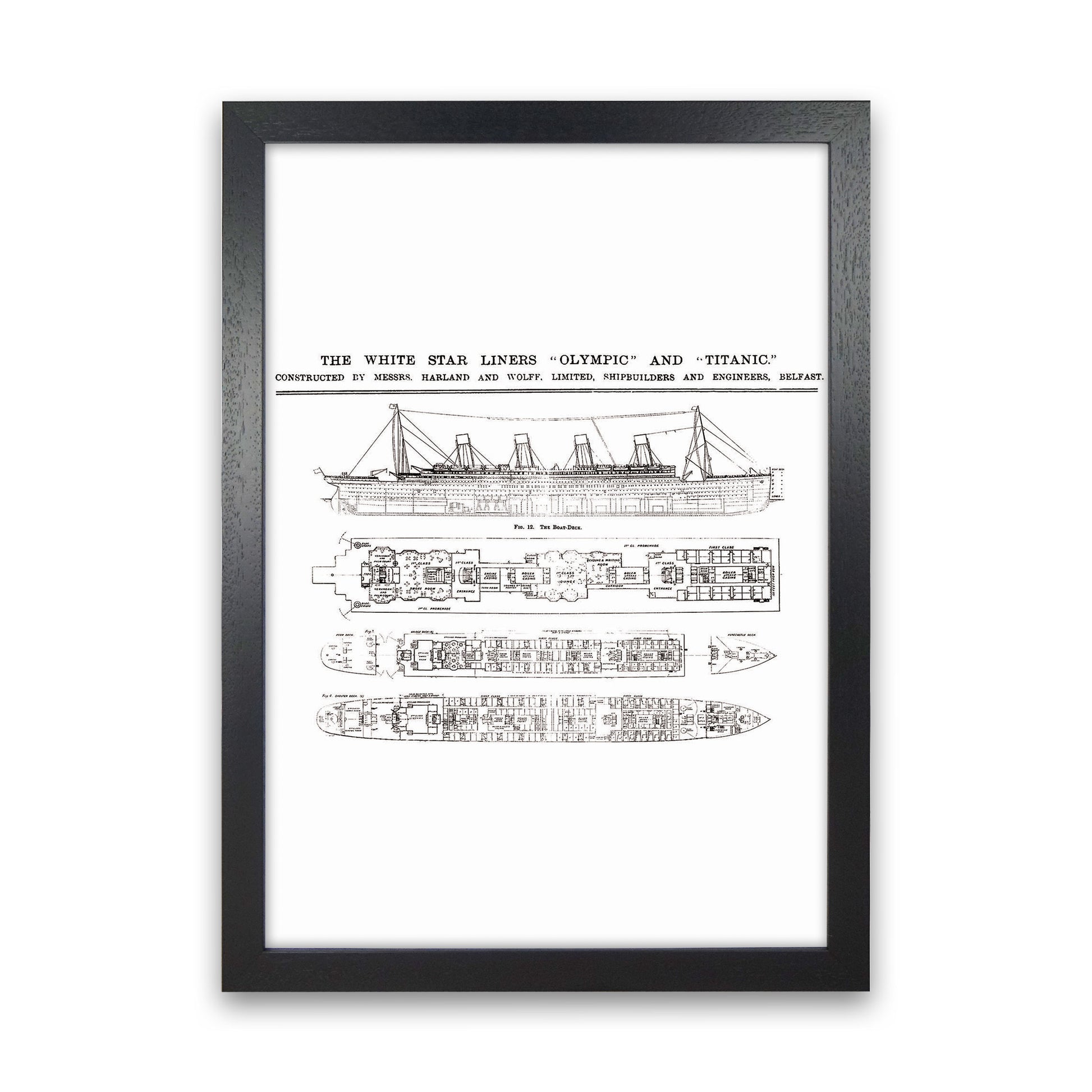 Titanic Patent 2 Art Print by Jason Stanley Black Grain