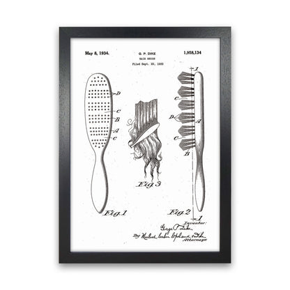 Hair Brush Patent Art Print by Jason Stanley Black Grain