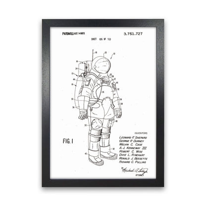 Spacesuit Patent Art Print by Jason Stanley Black Grain