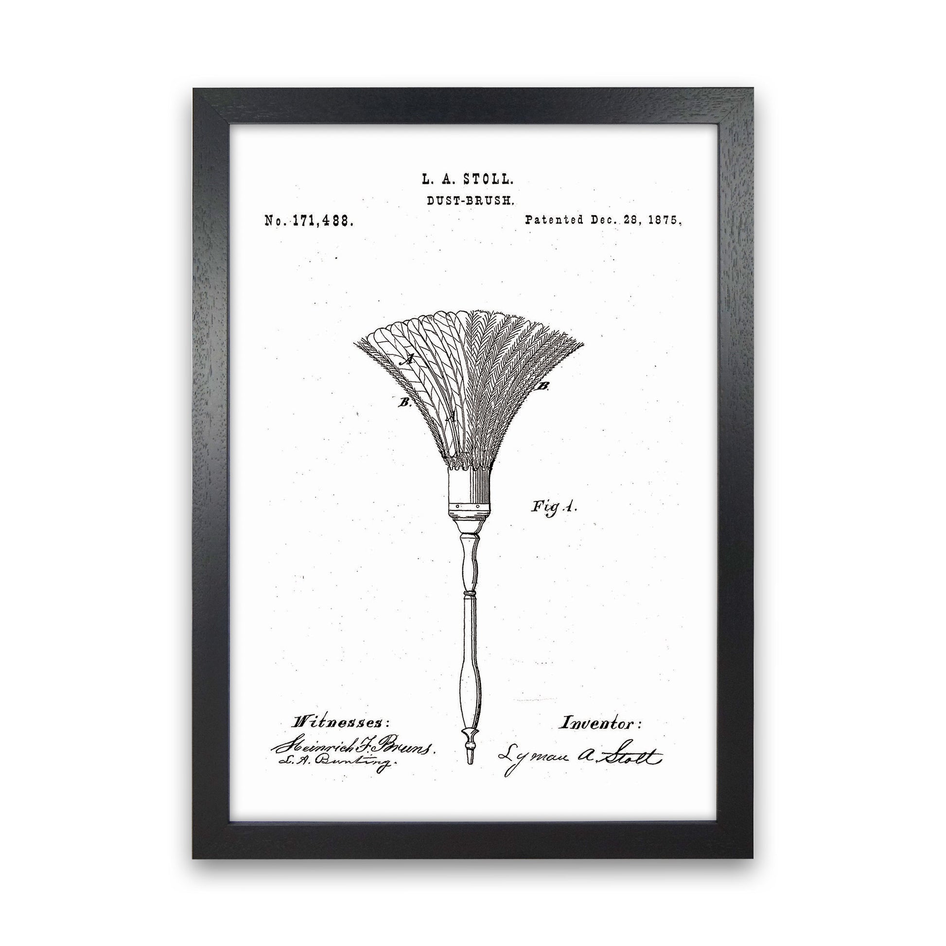 Dust Brush Patent Art Print by Jason Stanley Black Grain