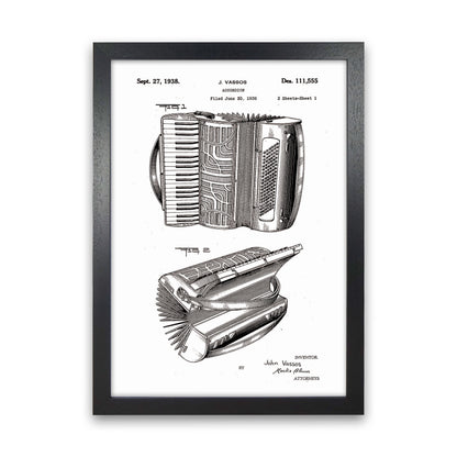 Accordian Patent Art Print by Jason Stanley Black Grain