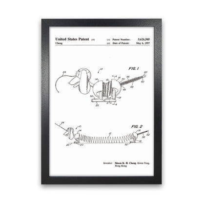 Slinky Dog Patent Art Print by Jason Stanley Black Grain