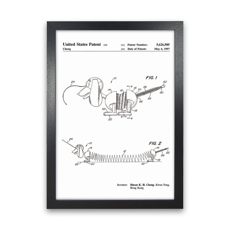 Slinky Dog Patent Art Print by Jason Stanley Black Grain