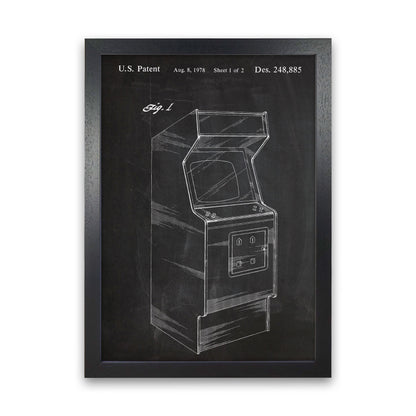 Arcade Game Patent Art Print by Jason Stanley Black Grain