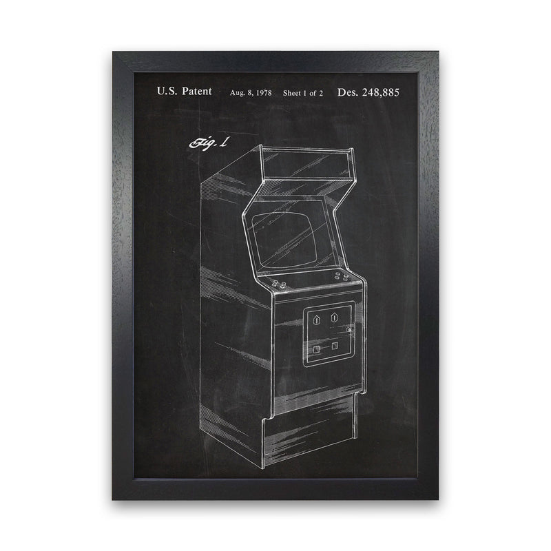 Arcade Game Patent Art Print by Jason Stanley Black Grain