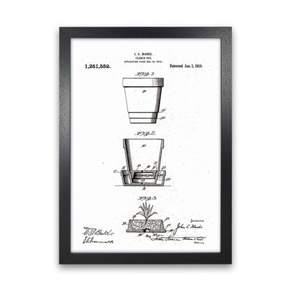 Flower Pot Patent Art Print by Jason Stanley Black Grain