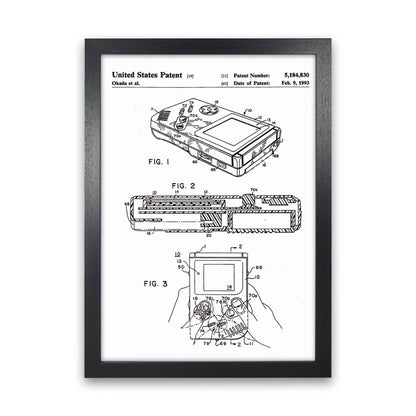 Gameboy Patent Art Print by Jason Stanley Black Grain