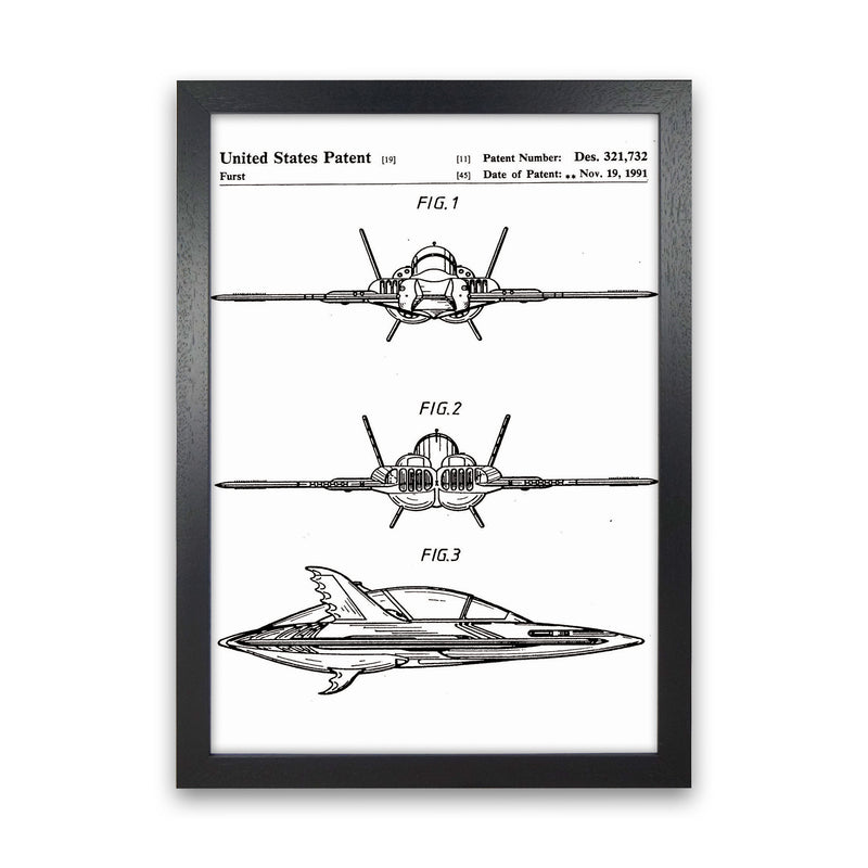 Batwing Patent Art Print by Jason Stanley Black Grain