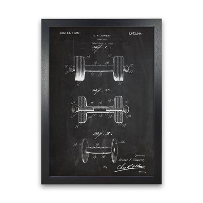 Dumbbell Patent Art Print by Jason Stanley Black Grain