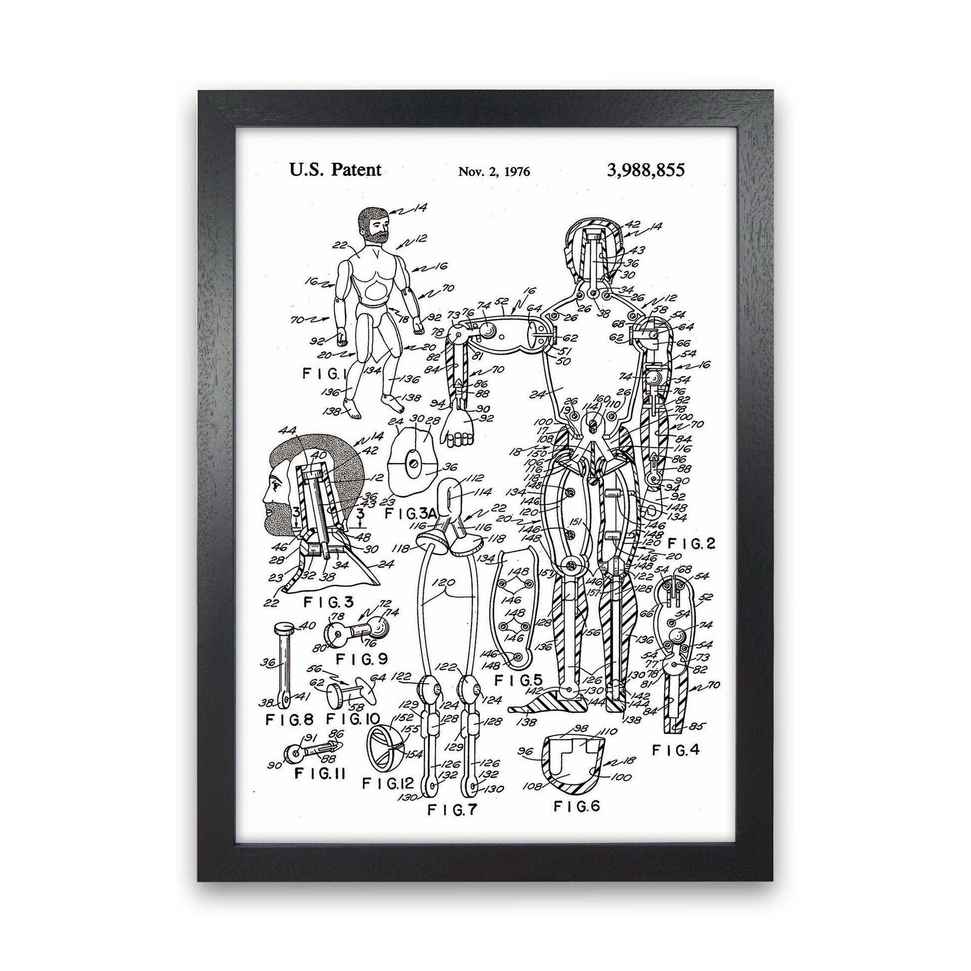 Kids Toy Patent Art Print by Jason Stanley Black Grain