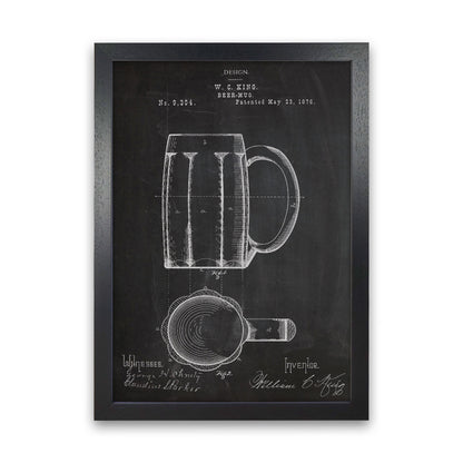 Beer Mug Patent Art Print by Jason Stanley Black Grain