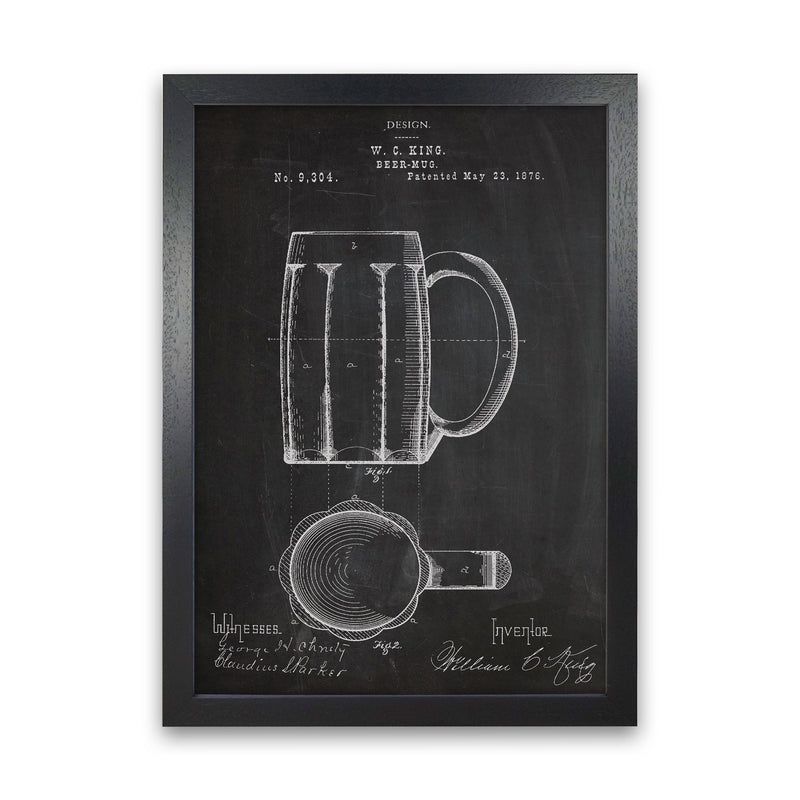 Beer Mug Patent Art Print by Jason Stanley Black Grain