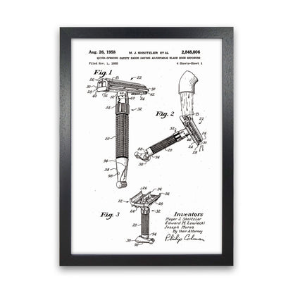 Razor Patent 2 Art Print by Jason Stanley Black Grain