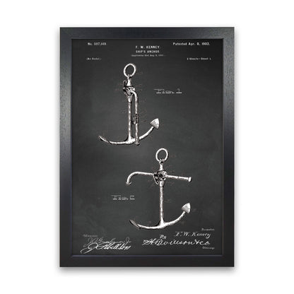 Anchor Patent 1 Art Print by Jason Stanley Black Grain