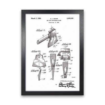 Axe Patent Art Print by Jason Stanley Black Grain