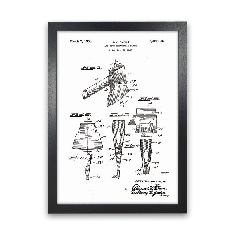 Axe Patent Art Print by Jason Stanley Black Grain