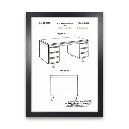 Desk Patent Art Print by Jason Stanley Black Grain