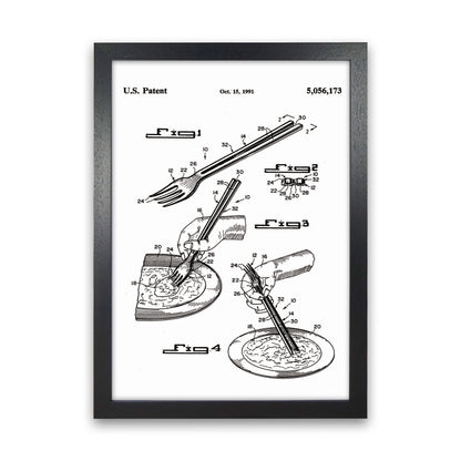 Fork Patent Art Print by Jason Stanley Black Grain
