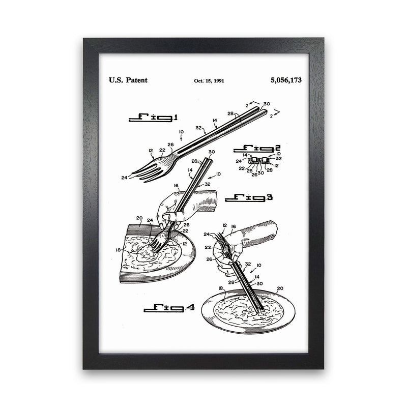 Fork Patent Art Print by Jason Stanley Black Grain