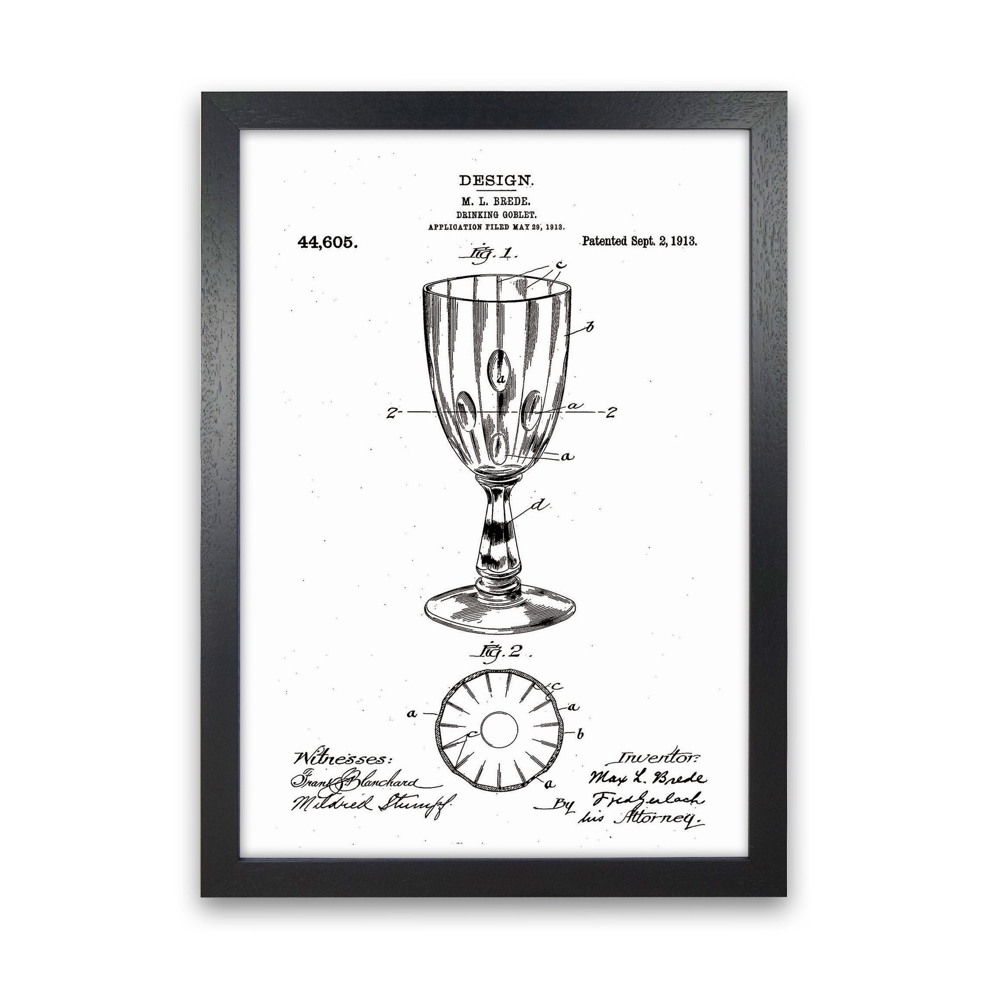 Goblet Patent Art Print by Jason Stanley Black Grain