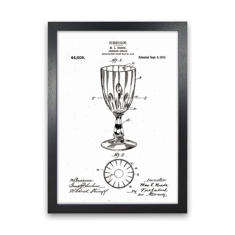 Goblet Patent Art Print by Jason Stanley Black Grain