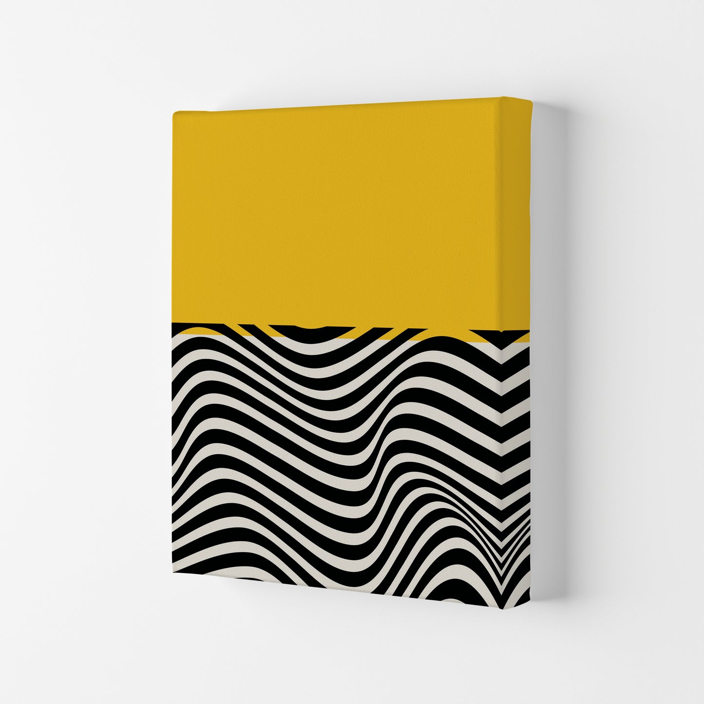 Minimal Abstract Yellow Wave Art Print by Jason Stanley Canvas
