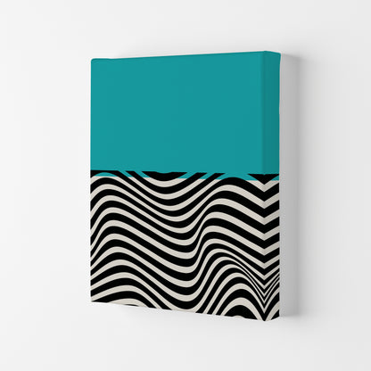 Minimal Abstract Blue Wave Art Print by Jason Stanley Canvas