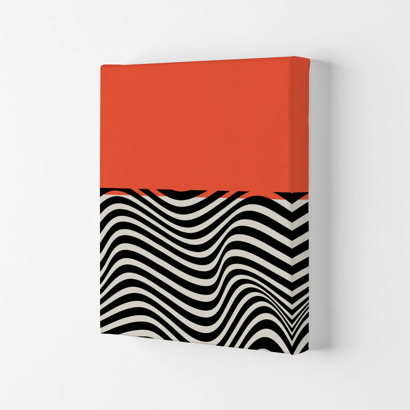 Minimal Abstract Red Wave Art Print by Jason Stanley Canvas