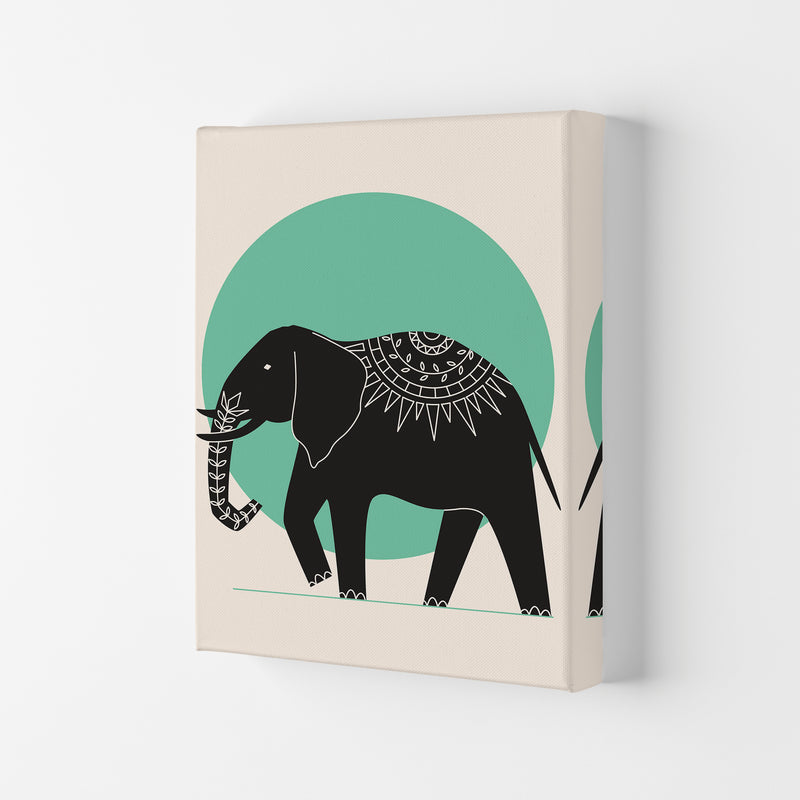 Elephant Green Moonlight Art Print by Jason Stanley Canvas