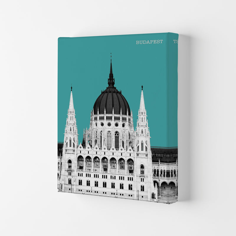 Halftone Budapest Green Art Print by Jason Stanley Canvas