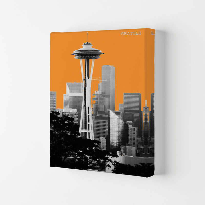 Halftone Seattle Yellow Art Print by Jason Stanley Canvas