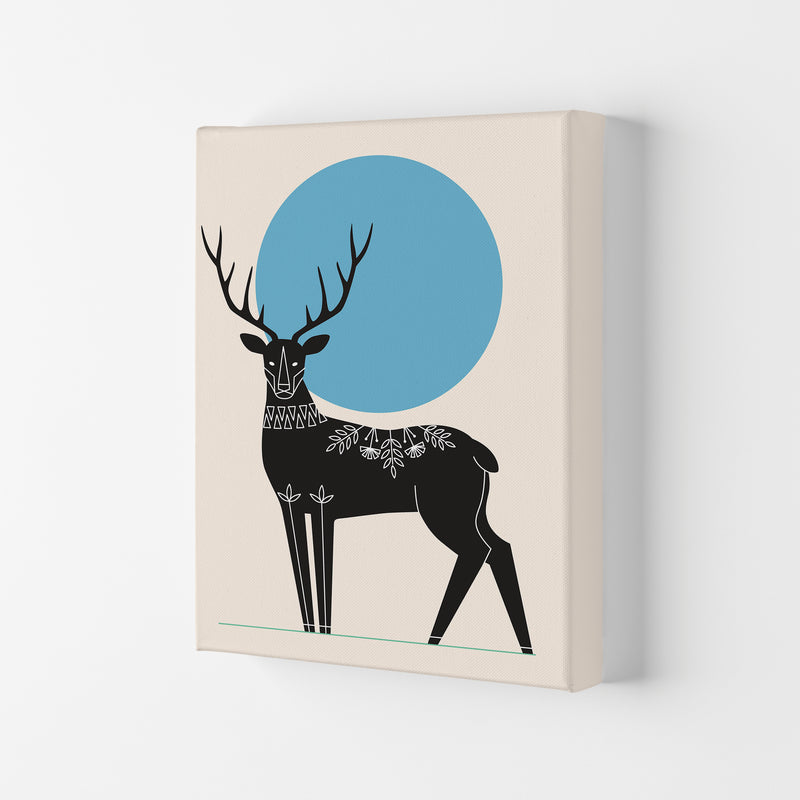 Blue Moonlight Deer Art Print by Jason Stanley Canvas