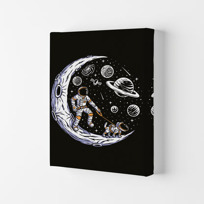 Doggie Moon Walks Art Print by Jason Stanley Canvas