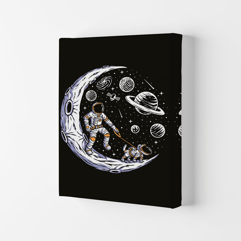 Doggie Moon Walks Art Print by Jason Stanley Canvas