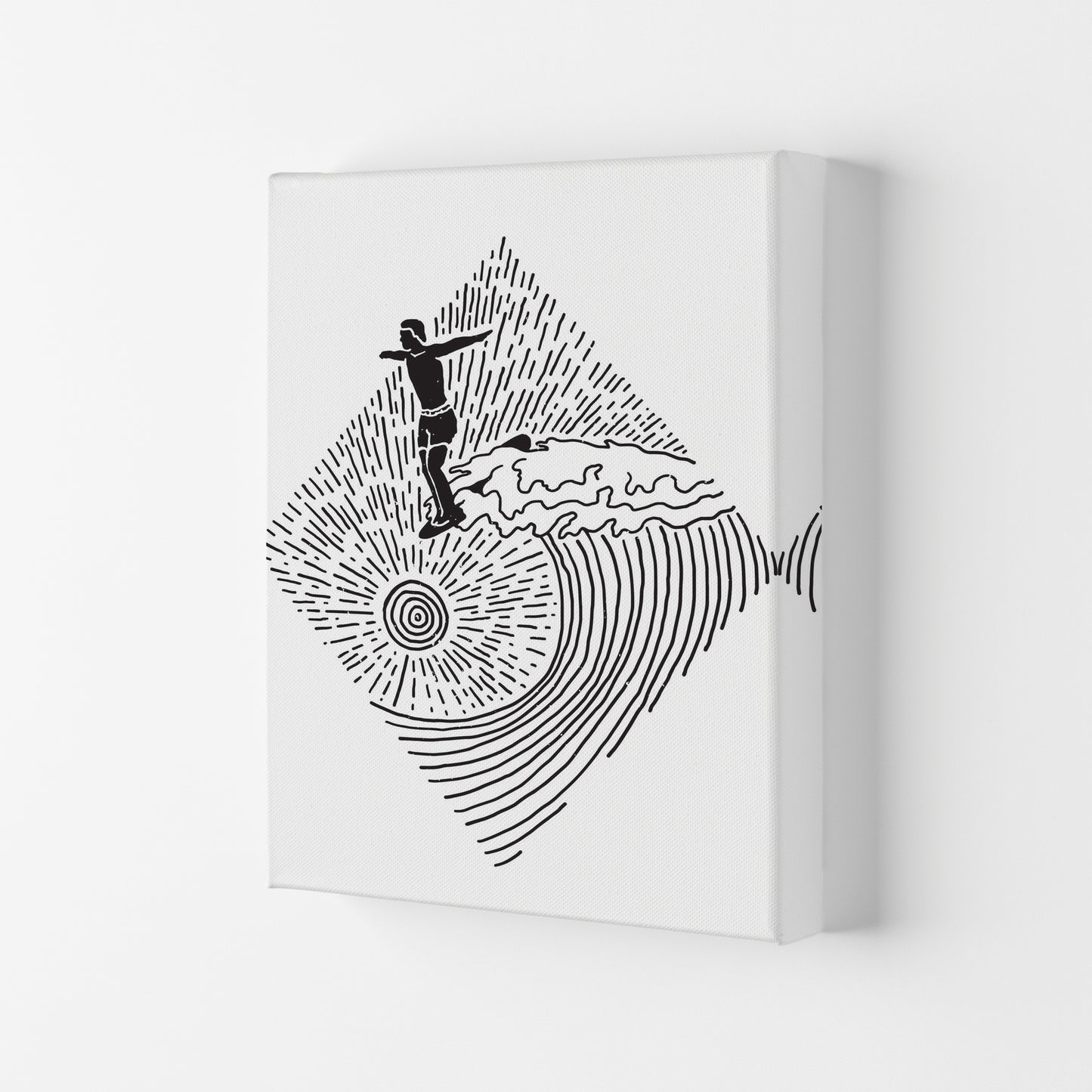 Surfer Line Drawing Art Print by Jason Stanley Canvas
