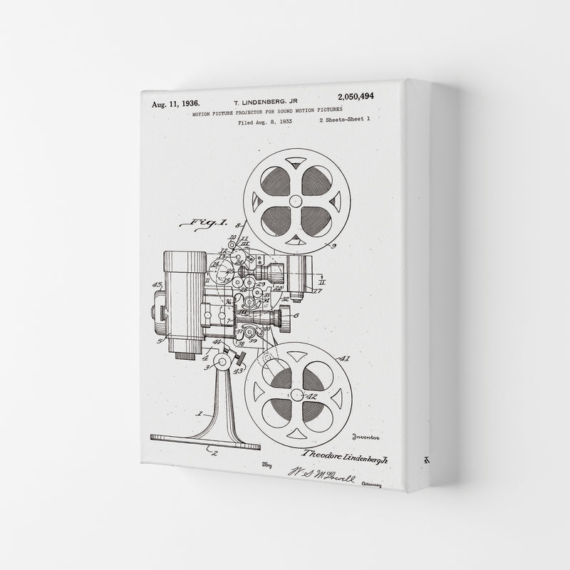 Motion Picture Projector Patent Art Print by Jason Stanley Canvas