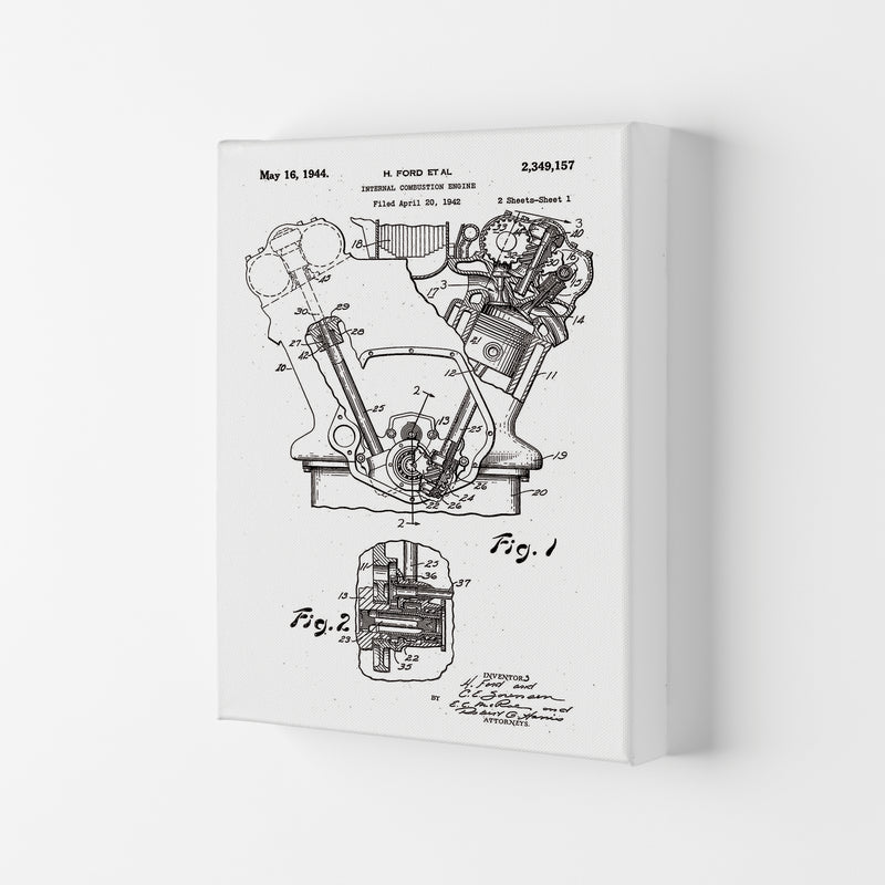 Ford Internal Combustion Engine Patent Art Print by Jason Stanley Canvas